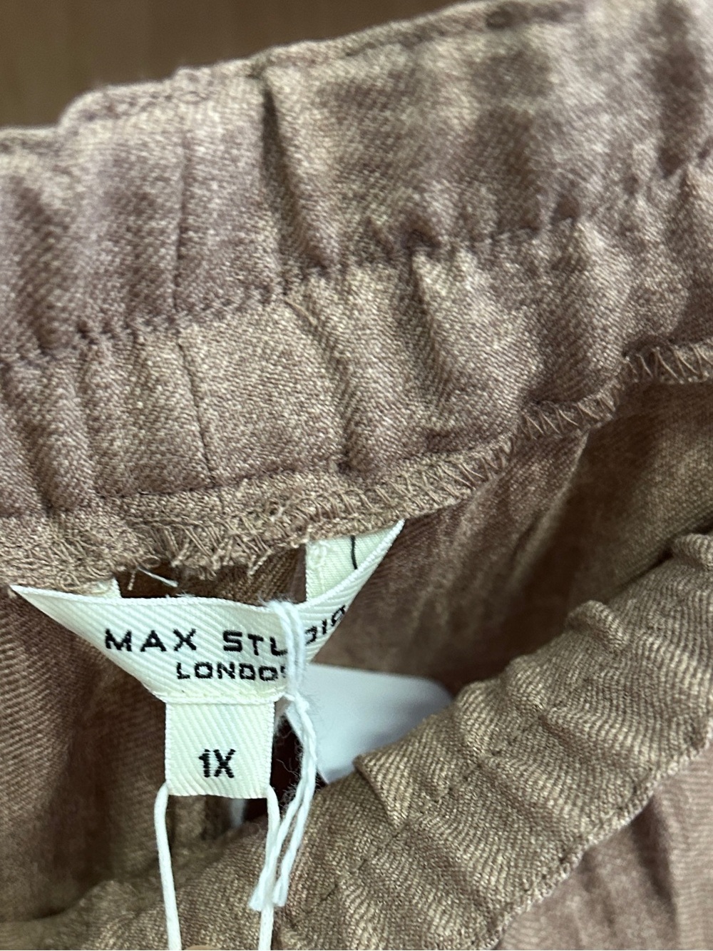 NWT! Max Studio Brown Barrel Leg Culotte Trousers Ankle Length size 1X MSRP $138 - Picture 3 of 5